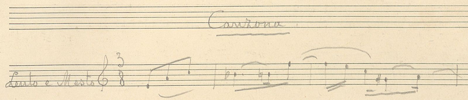 De eerste maten van de tweede beweging van de zevende vioolsonate.