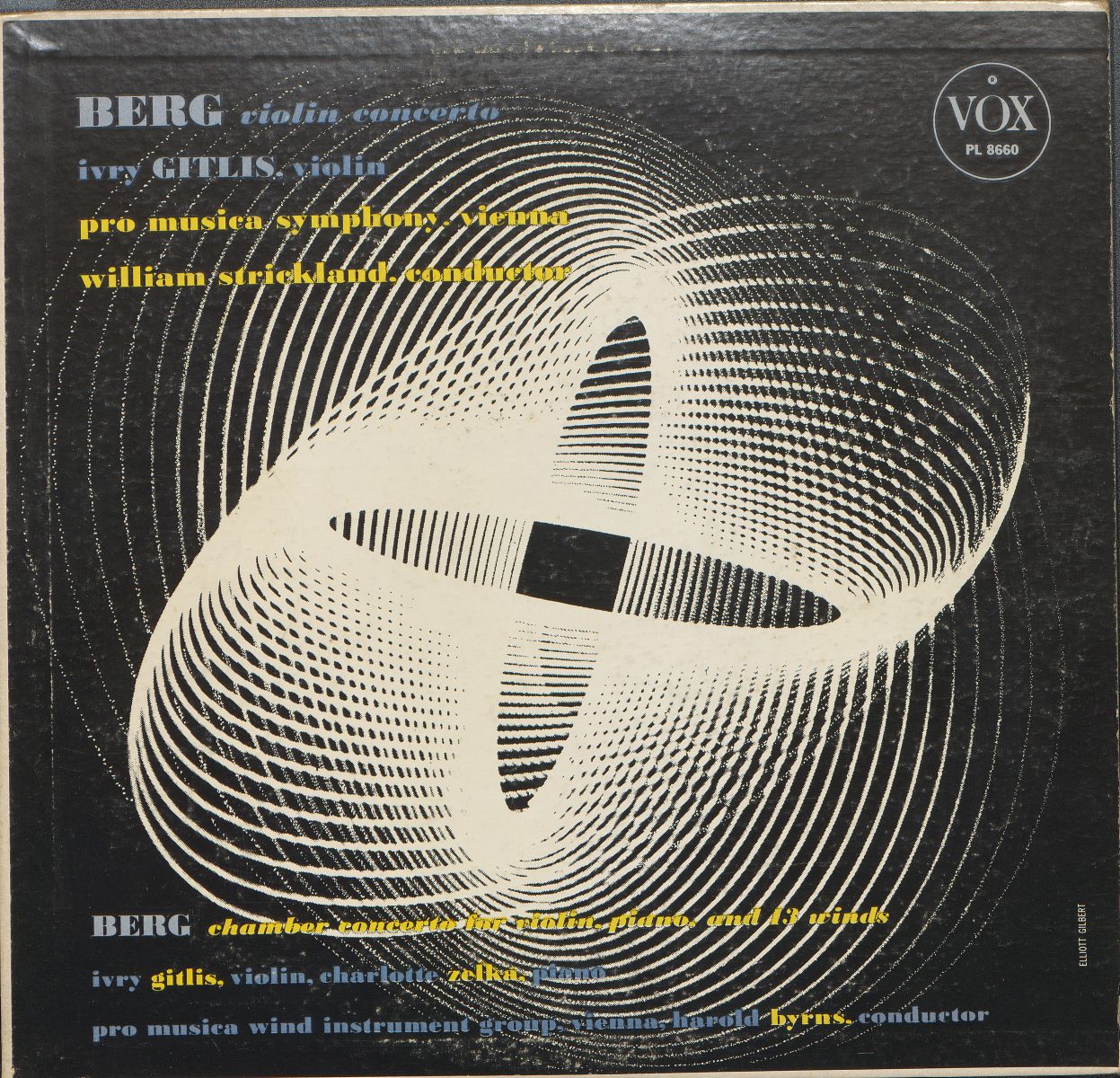 A recording of music by Alban Berg (1885-1935) with a quantum mechanics-like cover. In other words, expressionism in combination with science. Does this make sense? Stylistically this can raise questions, but historically it fits. Quantum mechanics dates from 1926, precisely the period in which Berg wrote his works. B-Bc E-LP-00171.