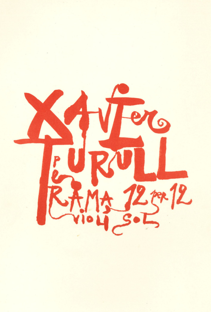 The title page of Trama 12 per 12 for violin solo by the Spanish composer Xavier Turull (1922-2000) contains only text, but its design is particularly graphic and is situated between Eastern calligraphy and abstract art. B-Bc BV-10-2377.